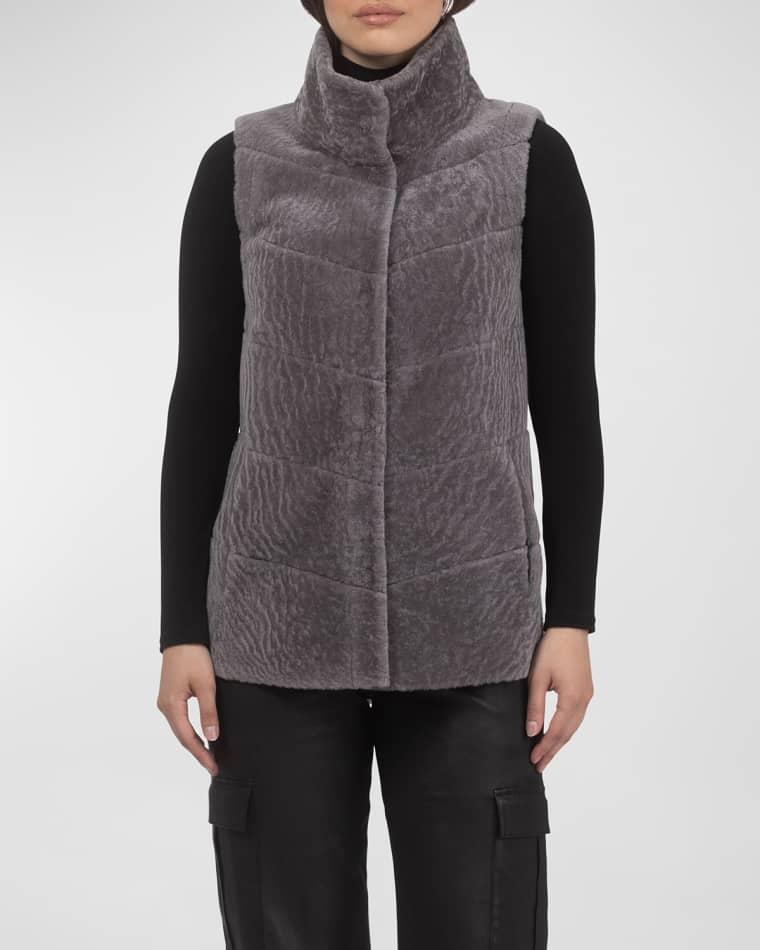 Reversible Textured Lamb Shearling Vest by GORSKI