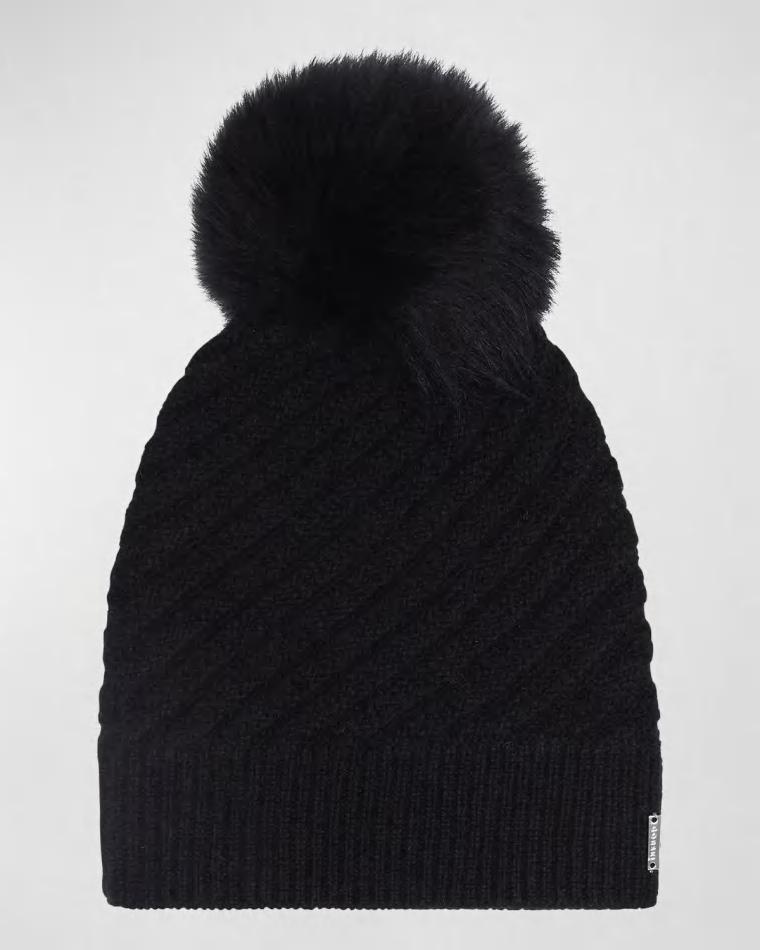 Select Cashmere Beanie with Lamb Shearling Pom by GORSKI