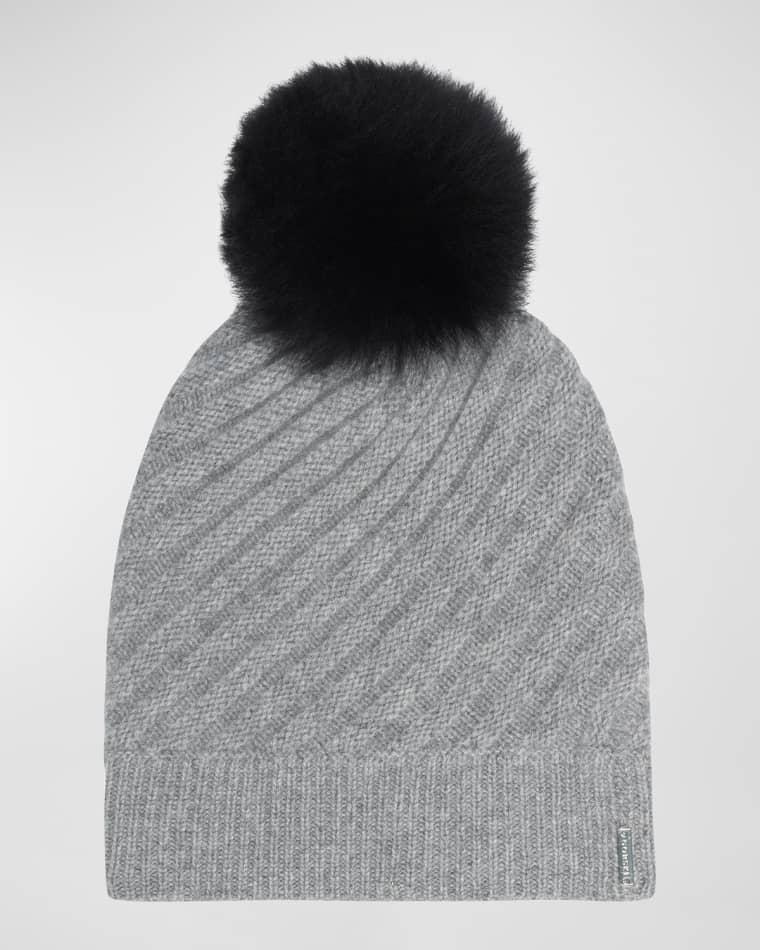Select Cashmere Beanie with Lamb Shearling Pom by GORSKI