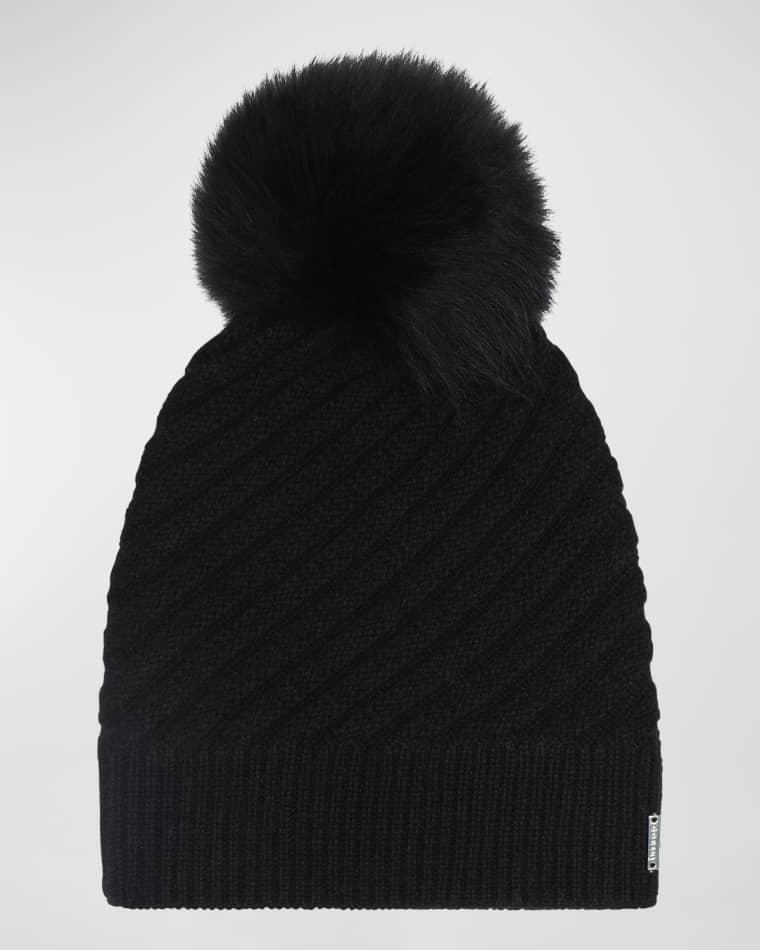 Select Cashmere Beanie with Lamb Shearling Pom by GORSKI