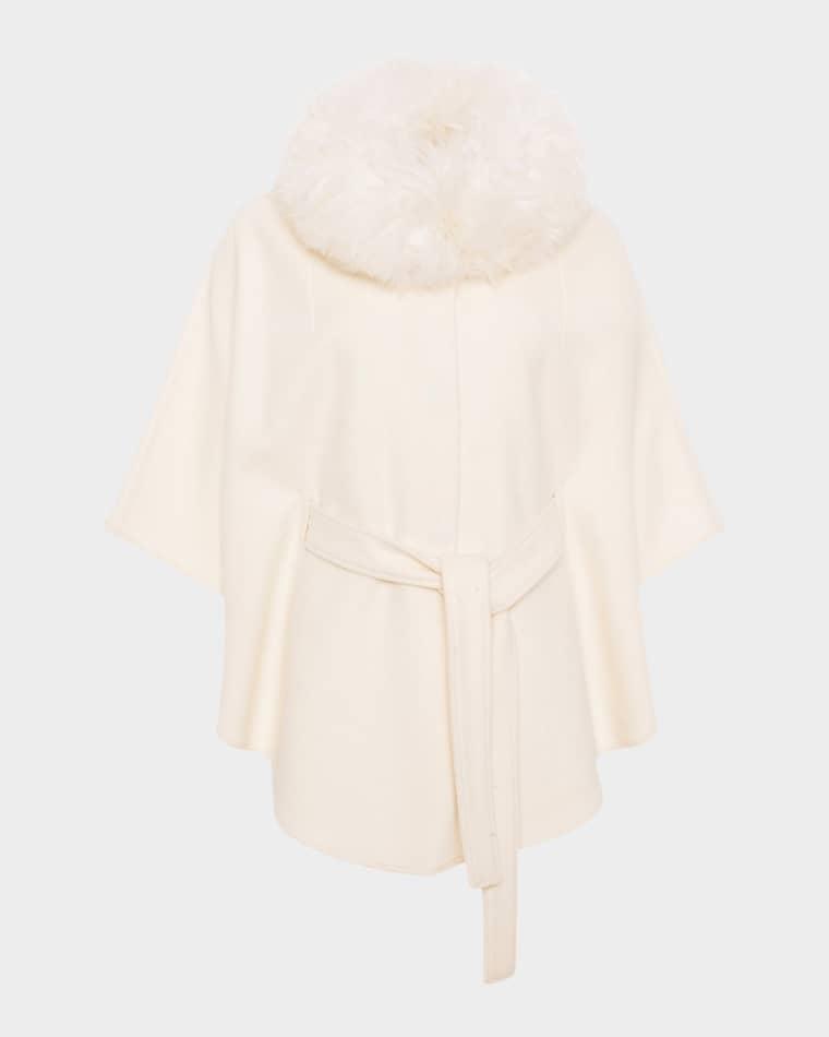 Select Wool Belted Cape with Select Lamb Collar by GORSKI