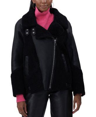 Shearling Lamb Zip Moto Jacket by GORSKI