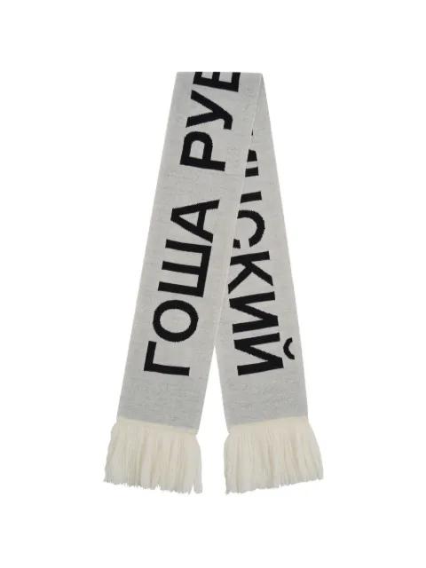 logo-knit fringed scarf by GOSHA RUBCHINSKIY