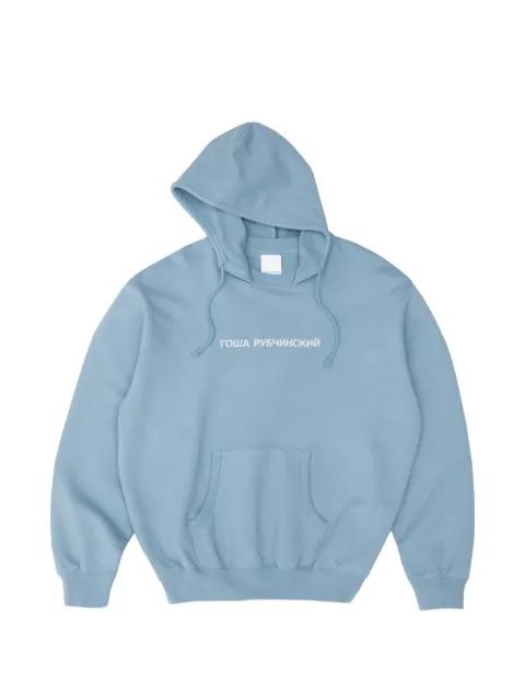 logo-print drawstring hoodie by GOSHA RUBCHINSKIY