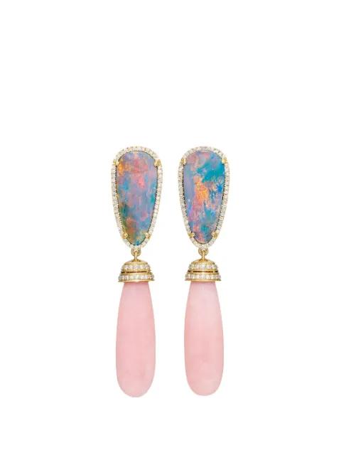 G-One doublet opal drop earrings by GOSHWARA