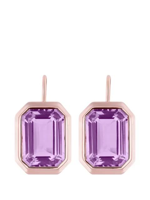 Manhattan amethyst emerald-cut earrings by GOSHWARA