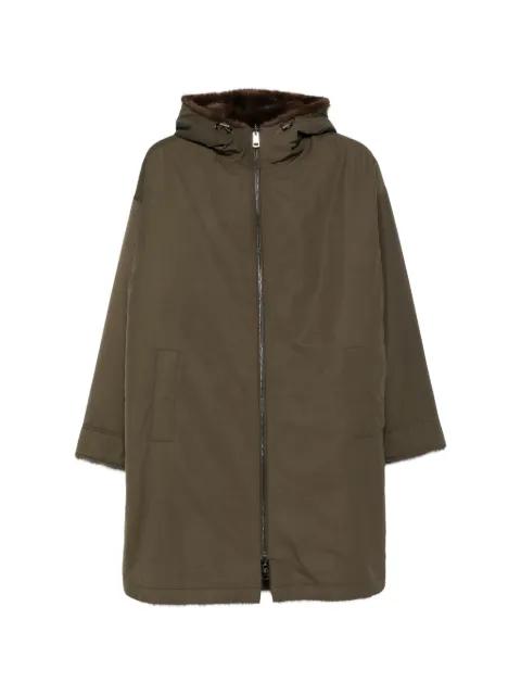 hoodied zip-fastening coat by GOTHA