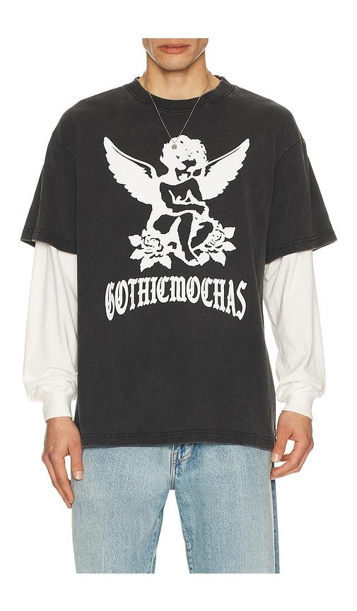 Gothicmochas Angel 2.0 Layered Long Sleeve Tee in Black by GOTHICMOCHAS