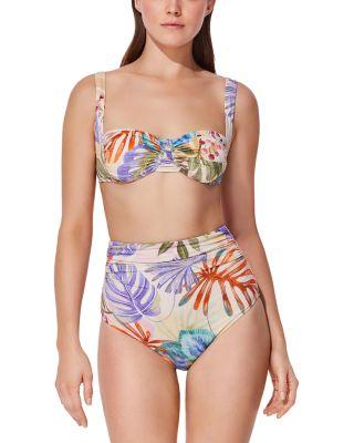 Cherry Blossom Bustier Bikini Top & Cherry Blossom Hipster Bikini Bottom by GOTTEX