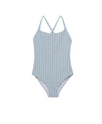 Girls' Forever Gingham Textured Criss Cross Back Adjustable One Piece - Little Kid by GOTTEX KIDS