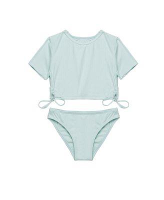 Girls' Freya Rib Short Sleeve Side Tie Swim Set - Little Kid by GOTTEX KIDS