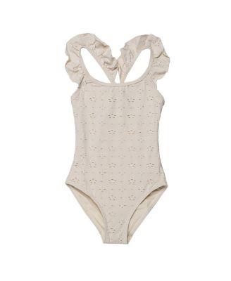 Girls' Little Lace Ruffle Criss Cross Back One Piece - Little Kid by GOTTEX KIDS