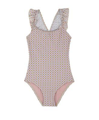 Girls' Vacation Mode Square Neck Ruffle One Piece - Little Kid by GOTTEX KIDS