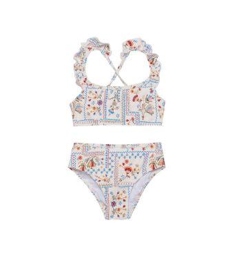 Gottex Girls' Floral Soul Textured Scoop Neck Ruffle Swim Set - Little Kid by GOTTEX KIDS