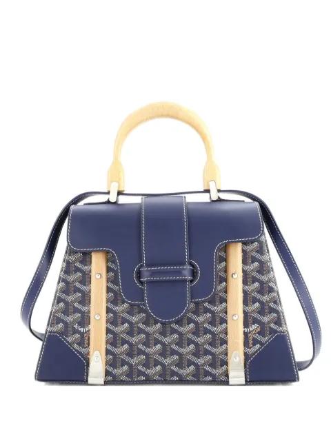 Saigon Top Handle Bag Coated Canvas with Leather PM satchel by GOYARD 