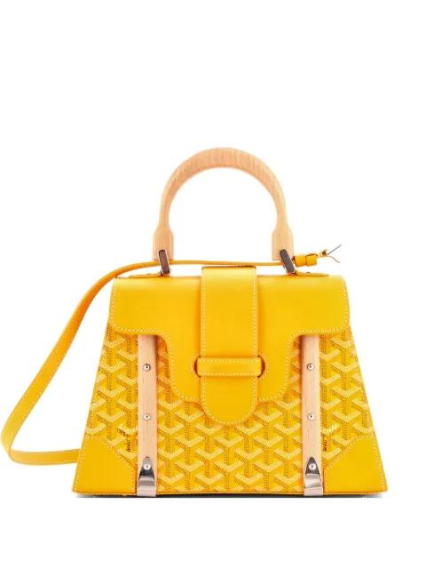Saigon Top Handle Bag Coated Canvas with Leather PM satchel by GOYARD 