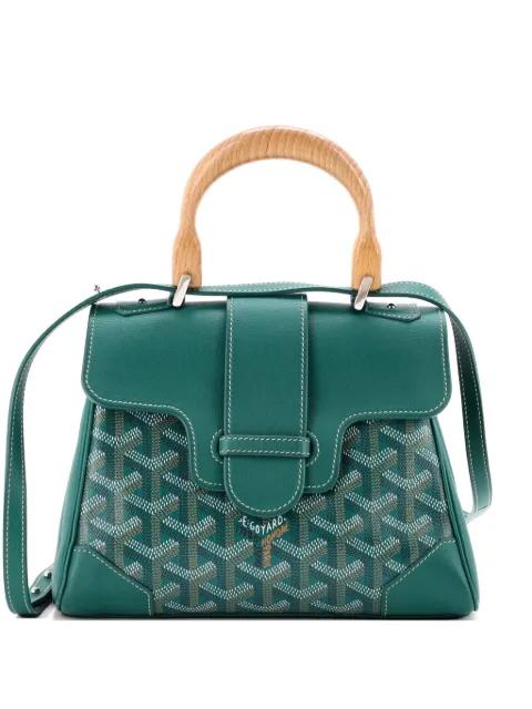 Structured Saigon Top Handle Bag Coated Canvas with Leather Mini satchel by GOYARD 