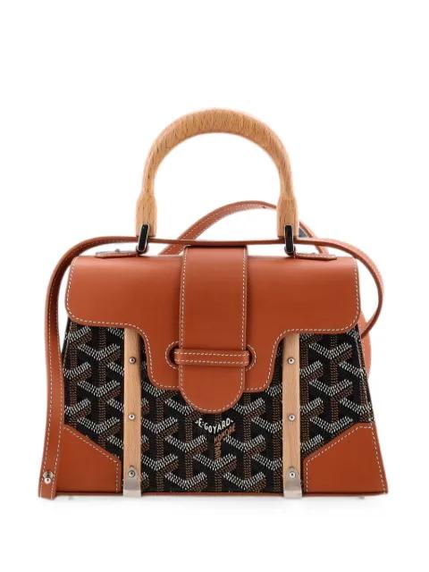 Structured Saigon Top Handle Bag Coated Canvas with Leather Mini satchel by GOYARD 