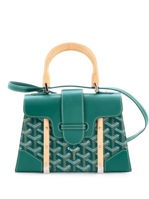 Structured Saigon Top Handle Bag Coated Canvas with Leather Mini satchel by GOYARD 