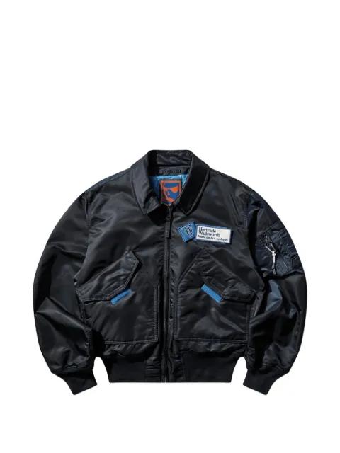 X Alpha Industries CWU-45 logo-patch bomber jacket by GR10K