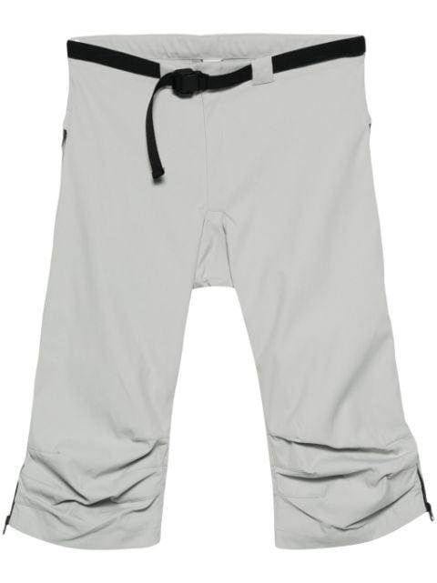 belted canvas long shorts by GR10K