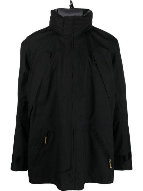high-neck zip-fastening parka jacket by GR10K