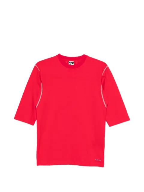 short-sleeve topstitch T-shirt by GR10K