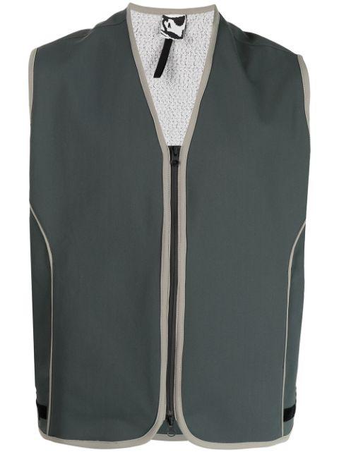 sleeveless zip-up gilet by GR10K