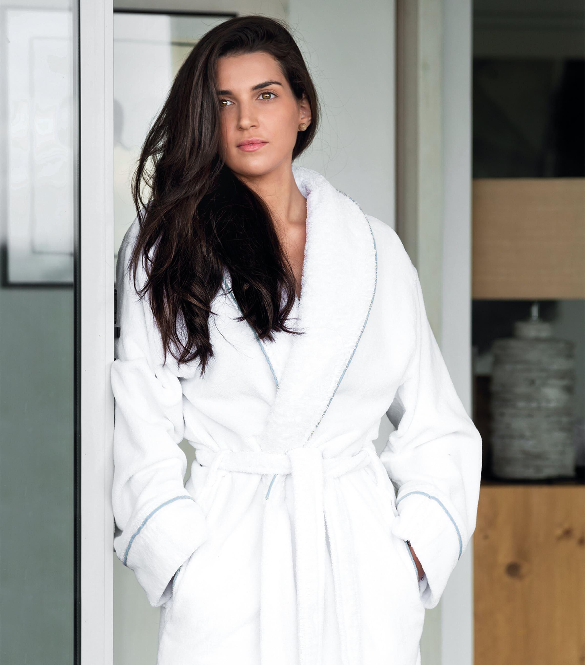 GRACCIOZA Cotton Portobello Bathrobe (Large/Extra Large) by GRACCIOZA