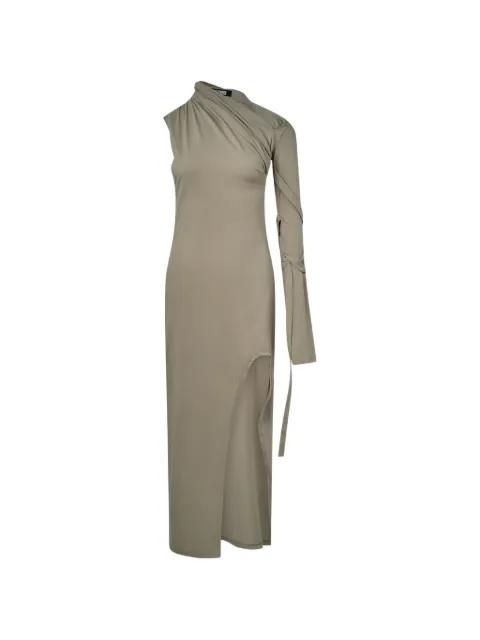 draped asymmetric midi dress by GRACE ELWOOD