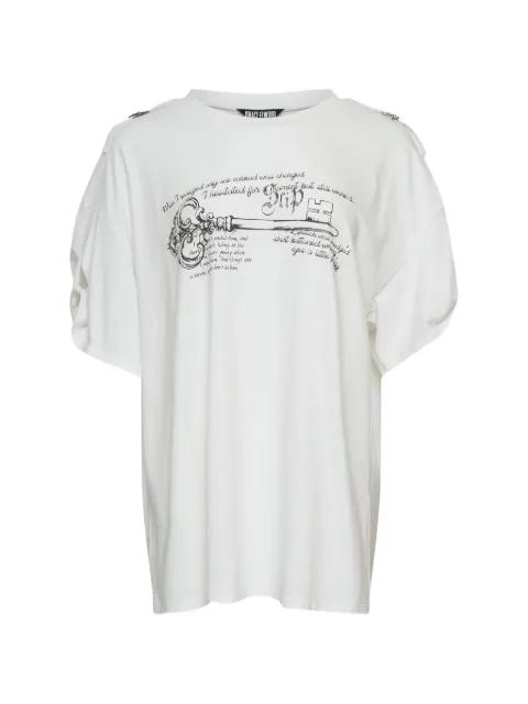 key-print turned-up T-shirt by GRACE ELWOOD