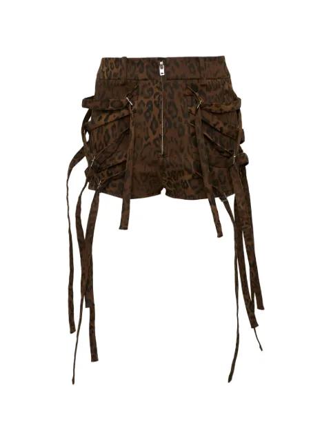 leopard-print strap-detail shorts by GRACE ELWOOD