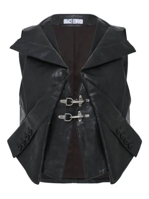 sleeve-detailed buckle vest by GRACE ELWOOD