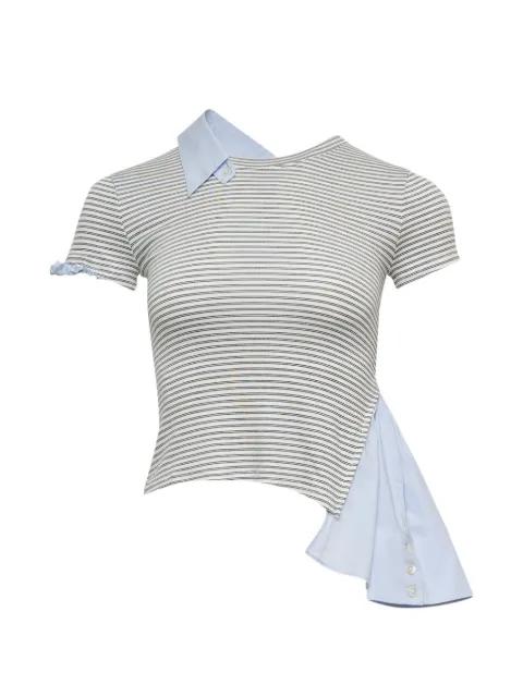 striped asymmetric-hem T-shirt by GRACE ELWOOD