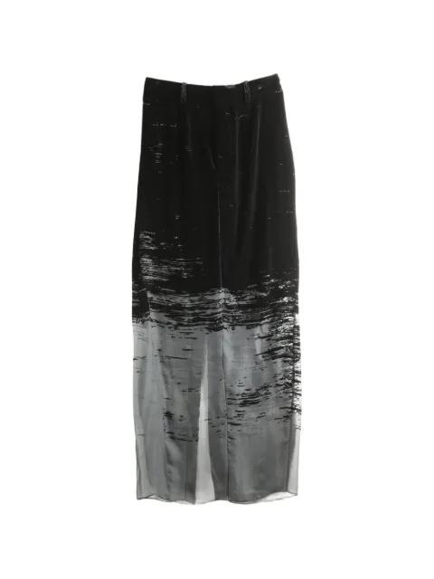glitch-effect maxi skirt by GRACE LING
