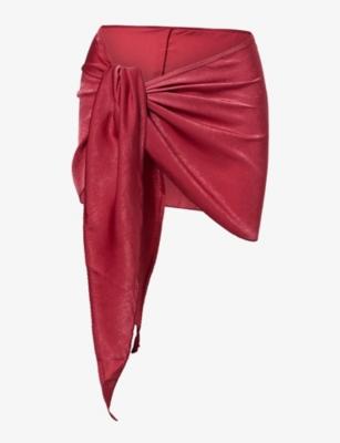Cherry Shimmer Woven Sarong by GRACEJACOB