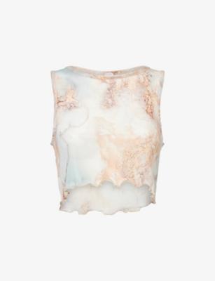 Cloud Printed Mesh Top by GRACEJACOB