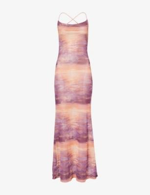 Sunset Open-Back Mesh Maxi Dress by GRACEJACOB