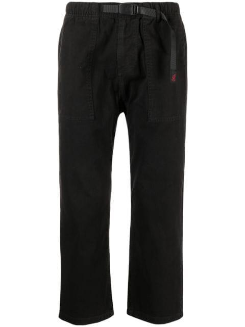buckle-fastening cotton cropped trousers by GRAMICCI