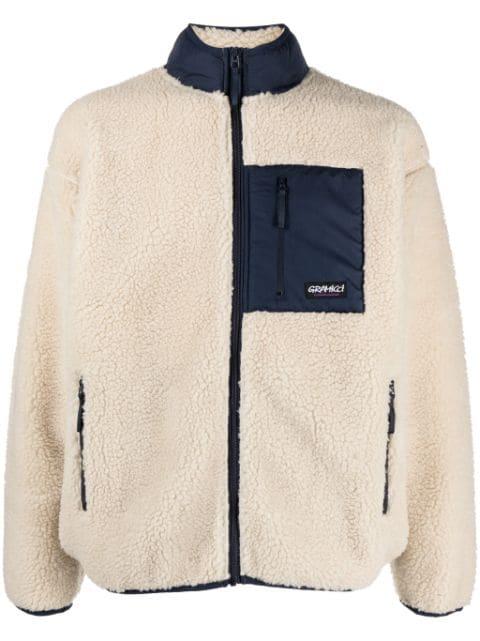 logo-patch fleece jacket by GRAMICCI