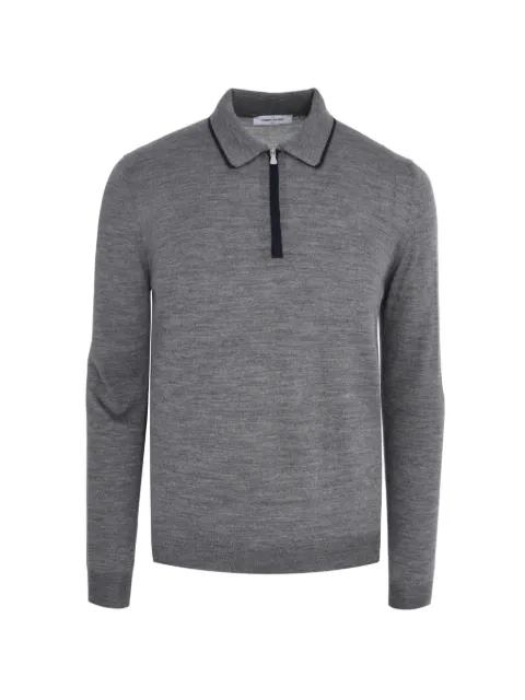 Tennis zipped long-sleeve polo shirt by GRAN SASSO