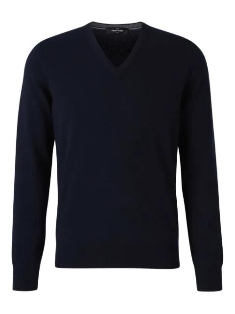 V-neck ribbed-hem sweater by GRAN SASSO