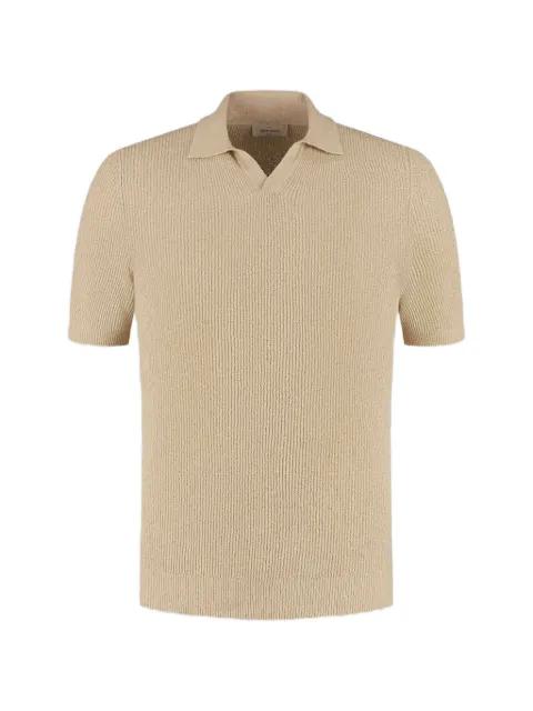 V-neck ribbed polo shirt by GRAN SASSO