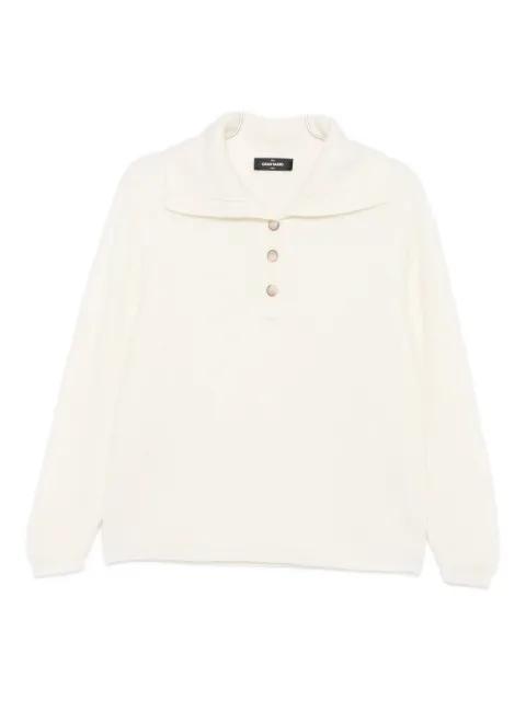 button collared sweater by GRAN SASSO