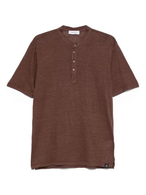 button-placket linen T-shirt by GRAN SASSO