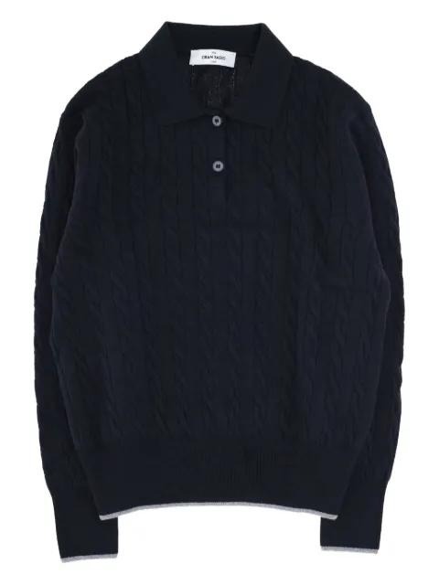 cable-knit buttoned polo shirt by GRAN SASSO