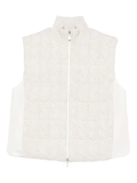 cable-knit zip-up vest by GRAN SASSO