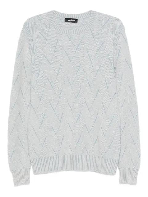 chevron-pattern crew-neck sweater by GRAN SASSO
