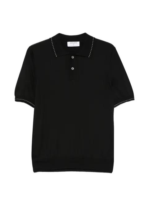 contrast-stitch short-sleeve polo shirt by GRAN SASSO