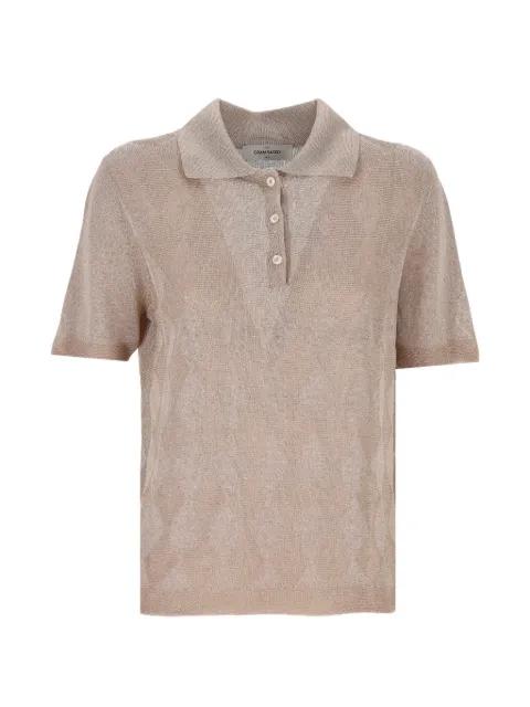 diamond-knit short-sleeve top by GRAN SASSO